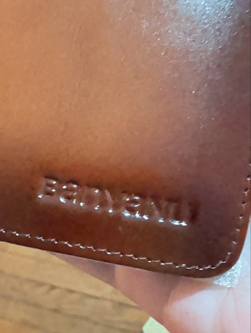 Banyanu Genuine Cowhide Leather Card Wallet - Cognac Brown